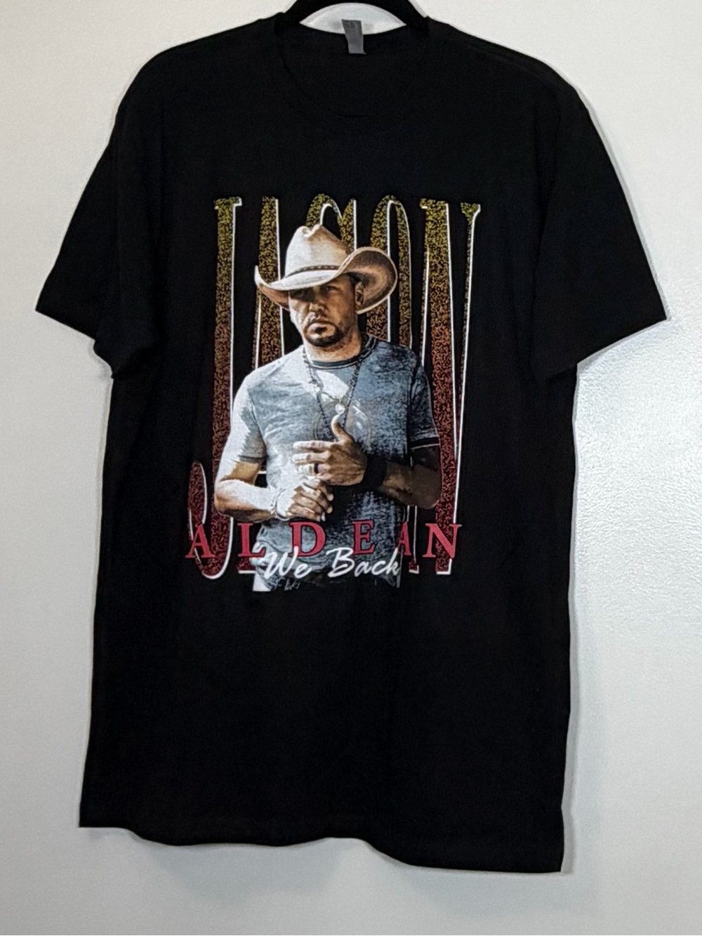 🆕 Jason Aldean Next Level Apparel Black Country Cowboy Graphic Tee